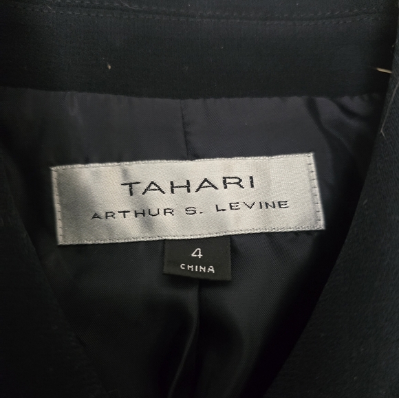 Tahari Black Trench Coat Gold Buttons Military Old Money Preppy Nautical - Picture 3 of 11